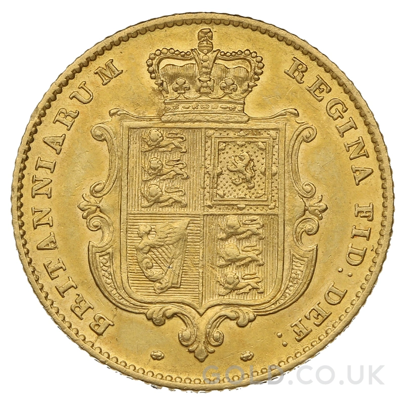 1842 Gold Half Sovereign Queen Victoria Young Head Shield Back