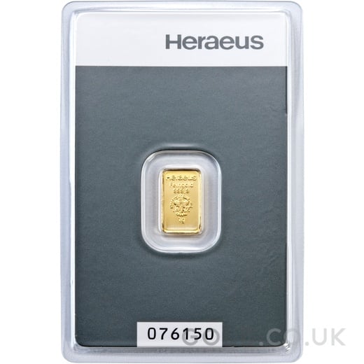 1g Gold Bar Heraeus