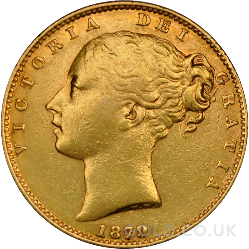 1879 Gold Sovereign Coin Queen Victoria Young Head Shield Back Sydney
