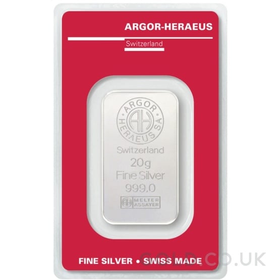 20g Silver Bar Argor-Heraeus