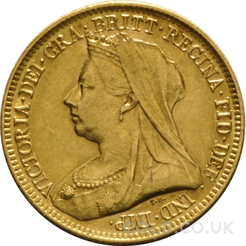 1894 Gold Half Sovereign Queen Victoria Old Head