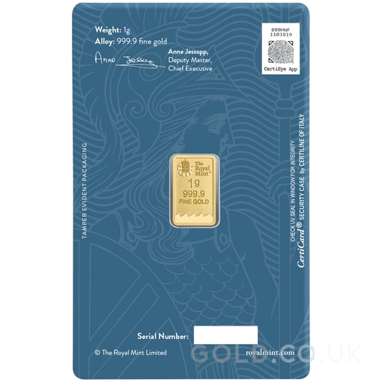 NEW 1g Gold Britannia Minted Bar