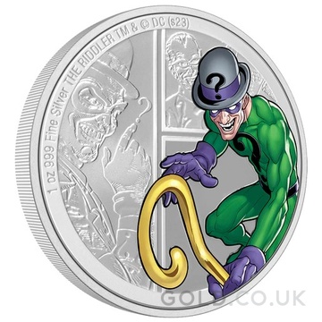 2023 The Riddler DC Villains 1oz Proof Silver Coin Boxed