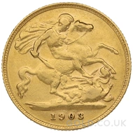 1903 Gold Half Sovereign Coin Edward VII