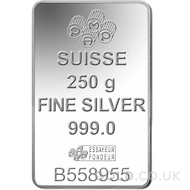 250g PAMP Silver Bar Minted