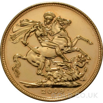 2009 Gold Sovereign Coin Elizabeth II Fourth Head