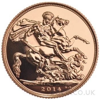2014 Gold Sovereign Coin Elizabeth II Fourth Head