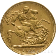 1896 Gold Sovereign Coin Victoria (S)