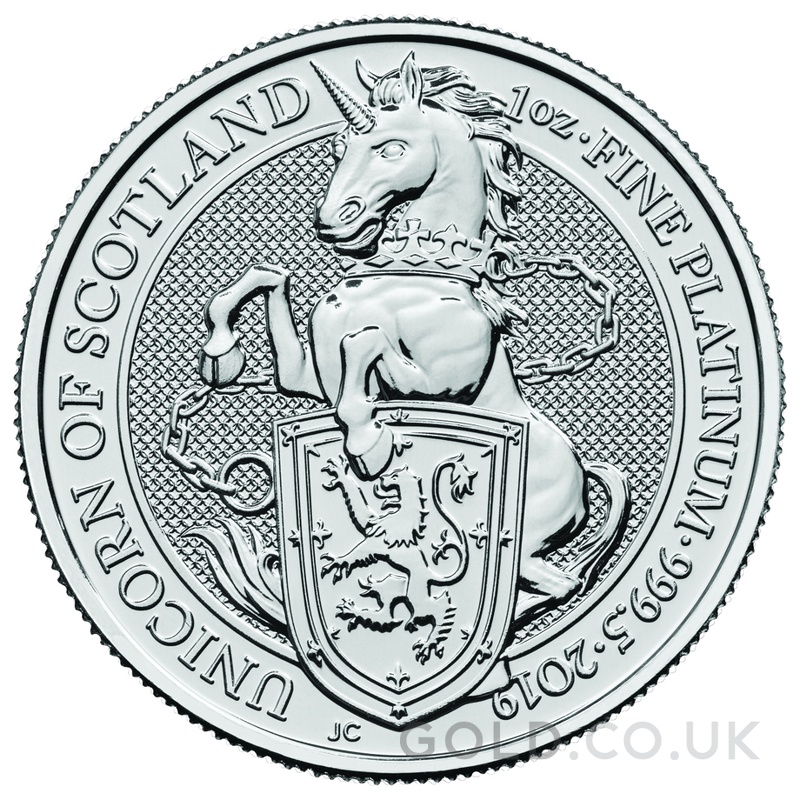 2019 1oz Unicorn of Scotland Platinum Coin Queen's Beasts