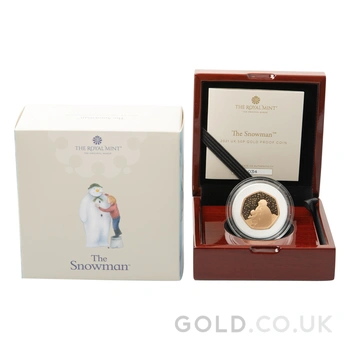 2021 Proof 50p Gold Coin The Snowman Boxed