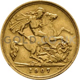 1907 Edward VII Gold Half Sovereign (Melbourne Mint)