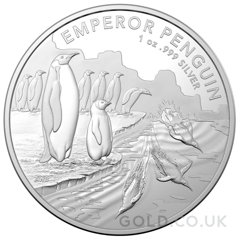 2023 Australian Antarctic Territory Emperor Penguin Silver Coin 1oz 