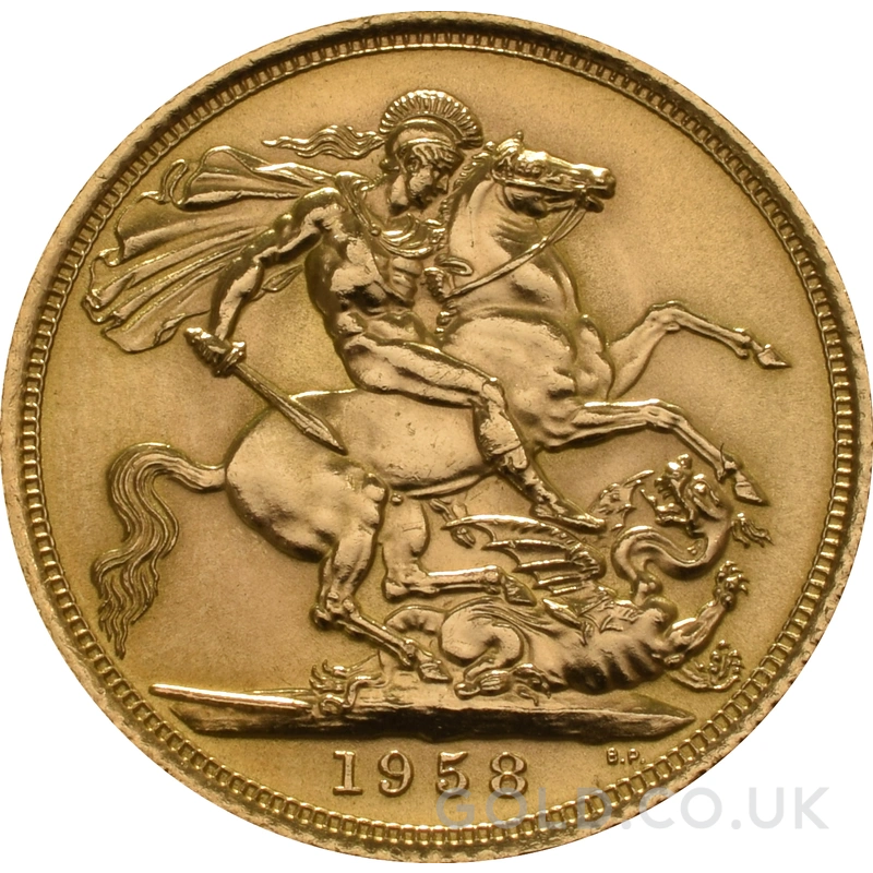 1958 Gold Sovereign Coin Elizabeth II Young Head