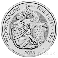 2024 The Tudor Dragon - Tudor Beasts 2oz Silver Coin