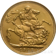 1907 Gold Sovereign Coin Edward VII 