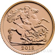 2018 Elizabeth II Fifth Head Gold Half Sovereign