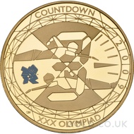 Gold Proof Five Pound - Countdown to London Olympics (Swimming) Coin (2009)