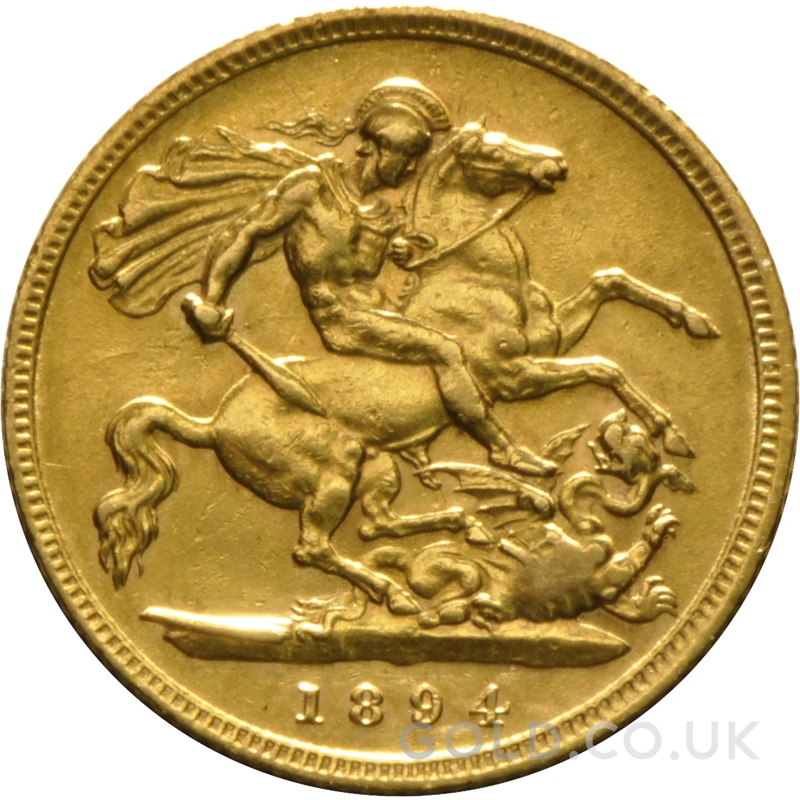 1894 Gold Half Sovereign Queen Victoria Old Head