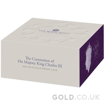2023 £5 Gold Crown Coronation of King Charles III Proof Coin Boxed
