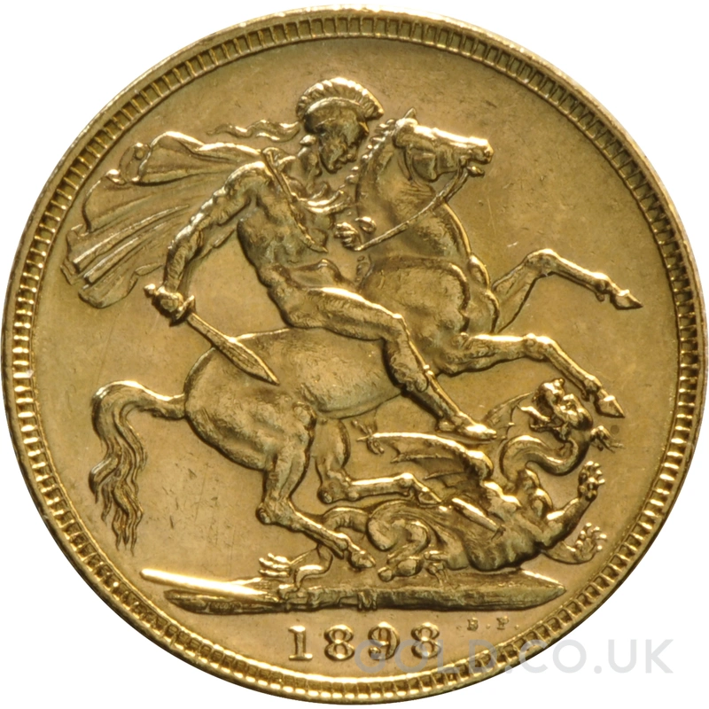 1898 Gold Sovereign Coin Queen Victoria Old Head Melbourne