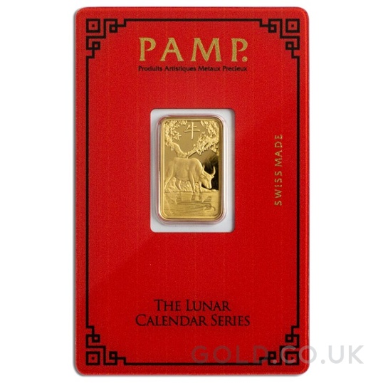 5g Gold Bar Year of the Ox PAMP