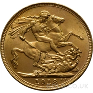1918 Gold Sovereign Coin George V (S)