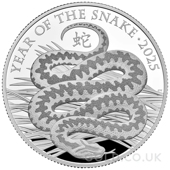 2025 Royal Mint 5oz Year of the Snake Proof Silver Coin Boxed