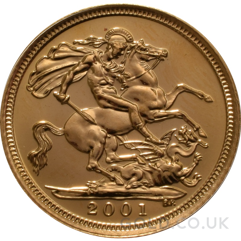 2001 Gold Half Sovereign Elizabeth II Fourth Head
