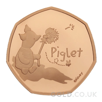 2020 Proof 50p Gold Coin Piglet Boxed