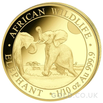 2024 1/10oz African Wildlife Elephant Gold Coin
