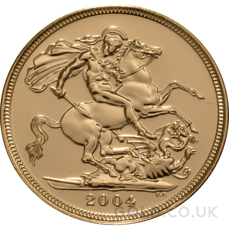 2004 Gold Sovereign Coin Elizabeth II Fourth Head