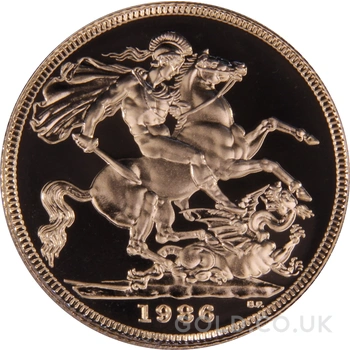 1986 Proof Gold Sovereign Boxed