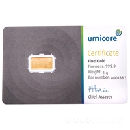 1g Umicore Gold Bar