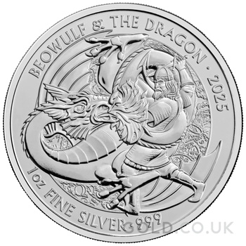 2025 Beowulf and the Dragon Myths & Legends 1oz Silver Coin