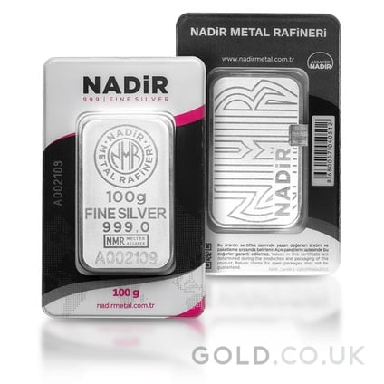 100g Silver Bar Nadir