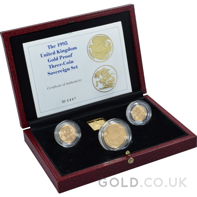 1995 Proof Gold Sovereign 3 Coin Set Boxed