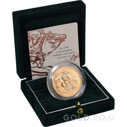 1999 Gold £5 Coin Brilliant Uncirculated Boxed