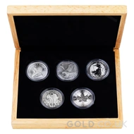 2024 Silver 1oz Coin Set; Britannia, Maple, Philharmonic, Eagle, Krugerrand Boxed
