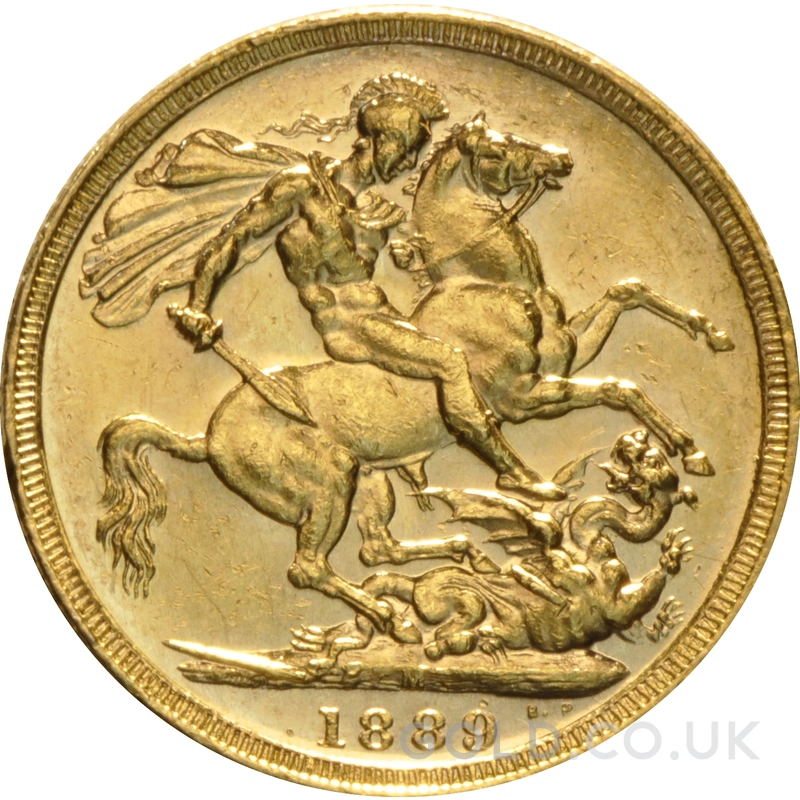 1889 Gold Sovereign Coin Queen Victoria Jubilee Head Melbourne