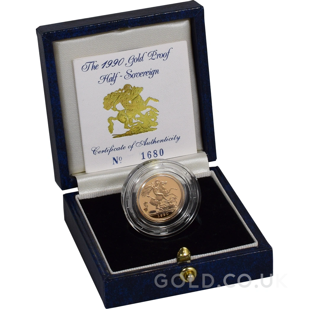 1990 Proof Gold Half Sovereign Boxed