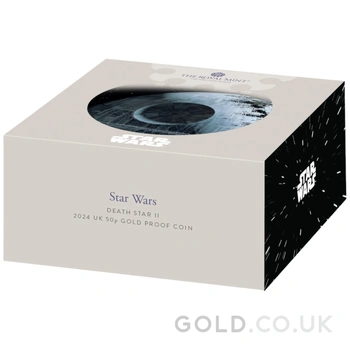 2024 50p Star Wars Death Star Proof Gold Coin Boxed