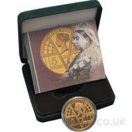 Gold Proof Five Pound, 100th Victoria Anniversary Coin Boxed (2001)