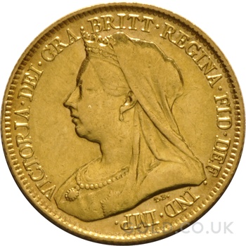 1893 Gold Half Sovereign Queen Victoria Old Head