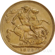 1905 Gold Sovereign Coin Edward VII 