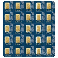 25 x 1g PAMP Lady Fortuna Gold Bar