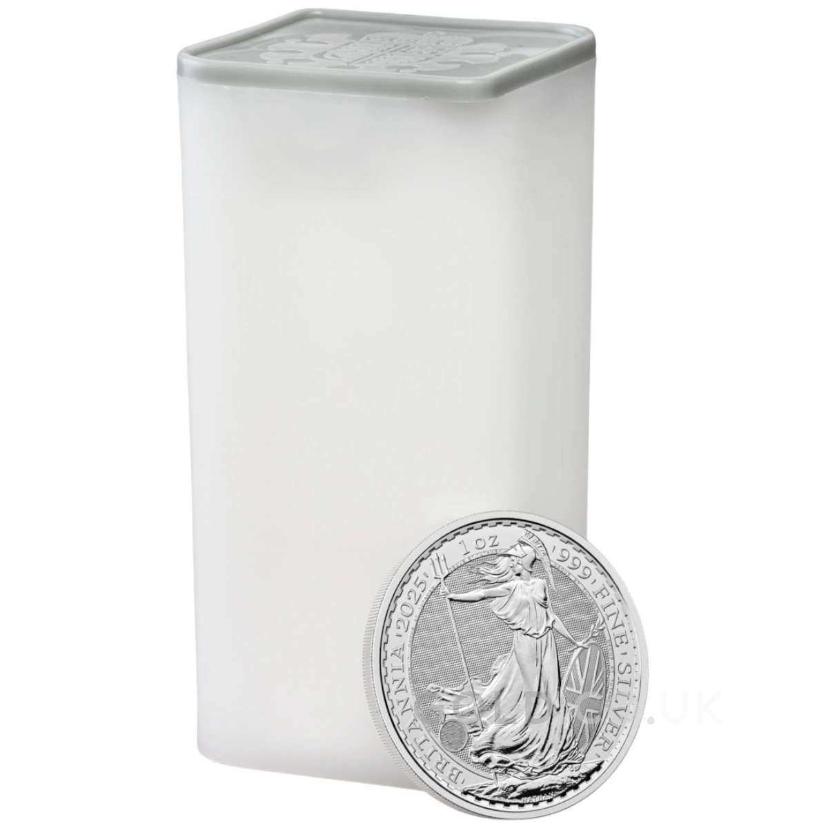 Tube of 25 2025 Britannia One Ounce Silver Coins