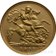 1982 Gold Half Sovereign Coin Elizabeth II