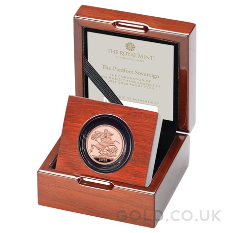 2023 King Charles III Coronation Piedfort Sovereign Gold Proof Coin Boxed