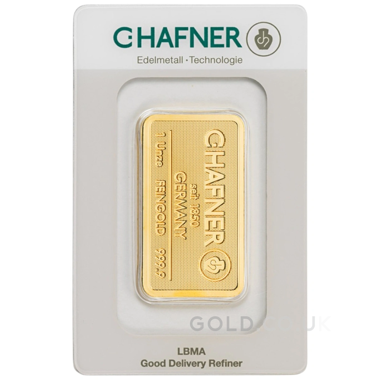 1oz Gold Bar C. Hafner Minted
