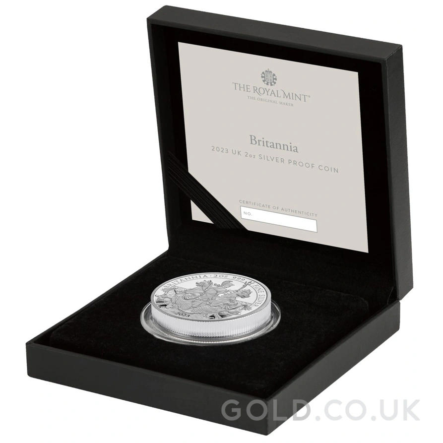 2023 Proof 2oz Silver Britannia Coin Boxed